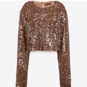 Cropped sequin top
